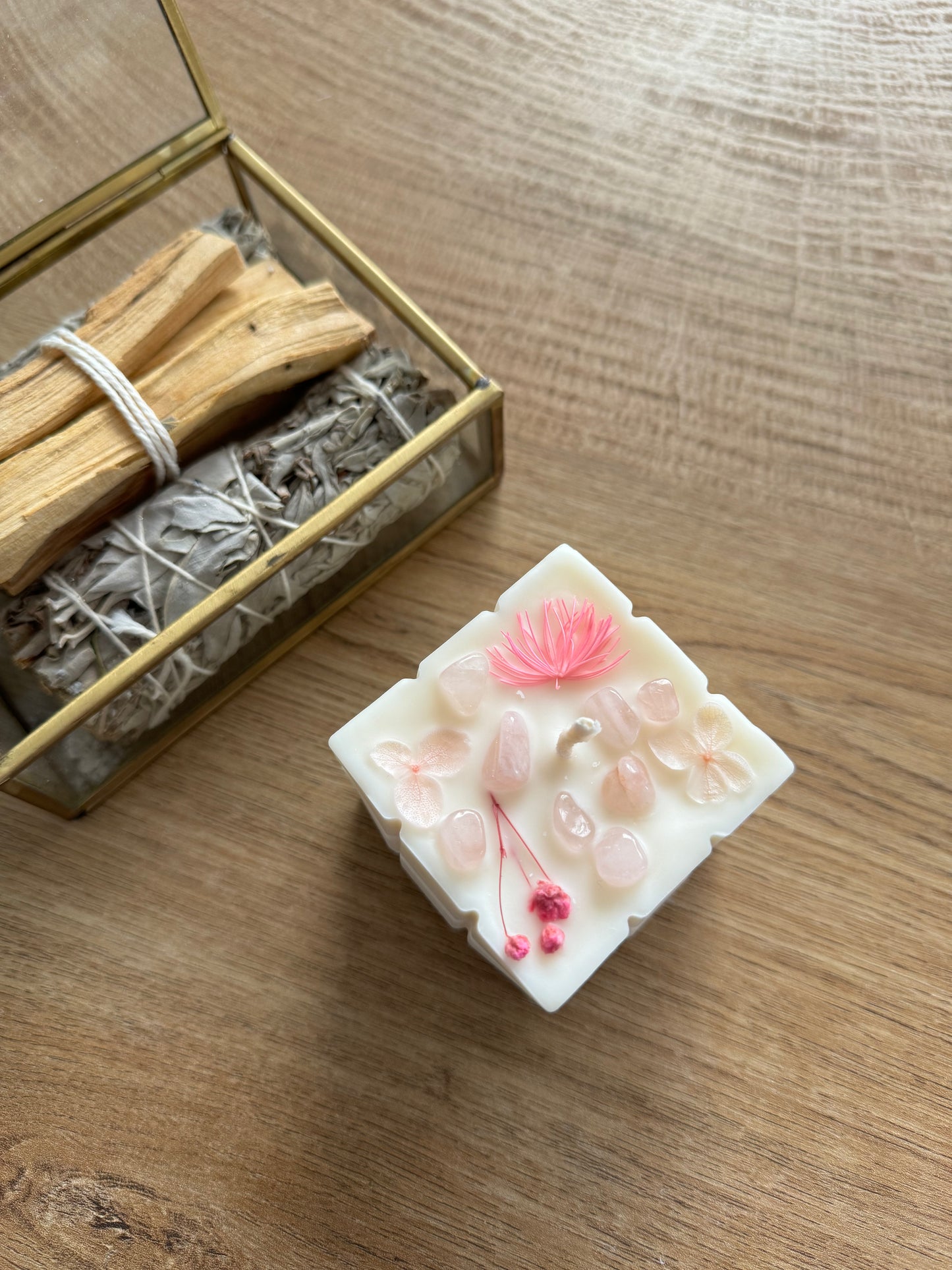 Bougie de rituel - Quartz rose